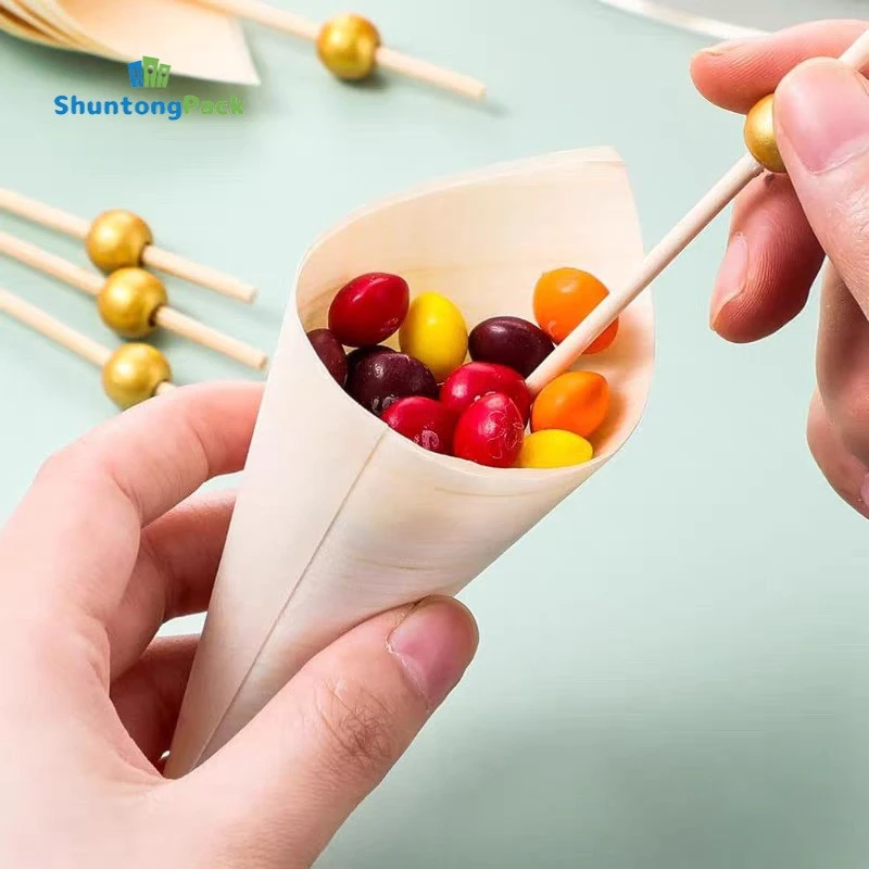 Disposable Wood Food Cones made in China Disposable Wood Food Cones made in China